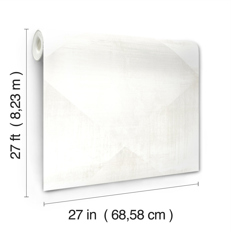 In Clay Geometric Wallpaper Double Roll, White Pearl