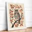Eagle Owl in Autumn Botanical - Framed Print-1171098467-1171098472