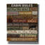  «Cabin Rules On Wood» par Jean Plout, art mural sur toile, 20 po x 24 po
