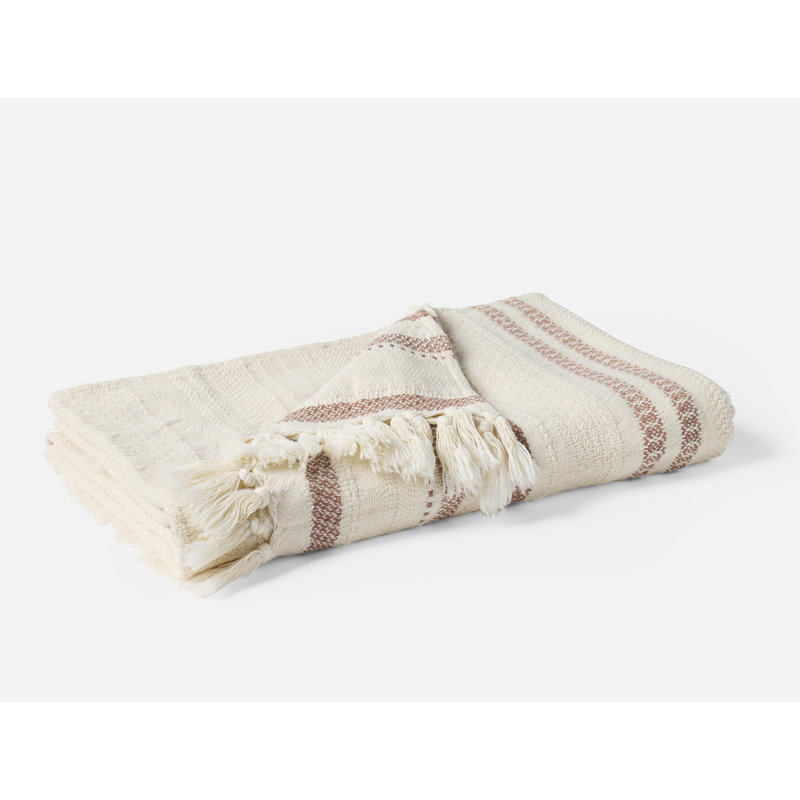 Bonita Organic Throw 50"X70" Undyed W/Praline, Undyed/Praline