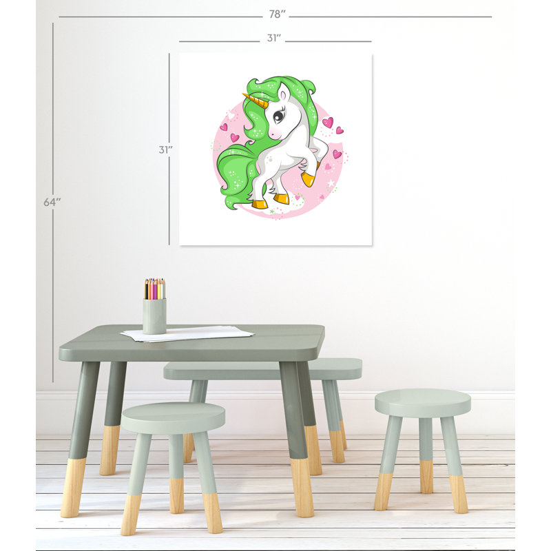 Impression sur papier licorne, H 31 po x l 31 po x P 1 po