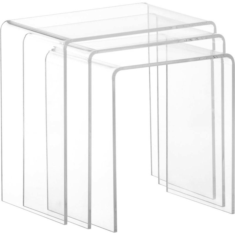 Heinle Glass Top Sled Nest Of Tables