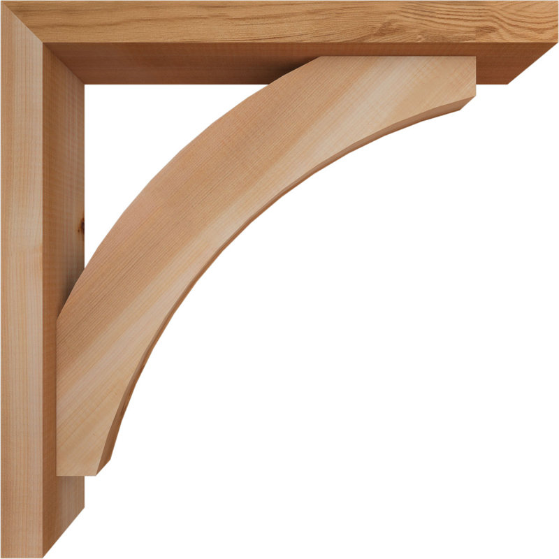 Thorton Block Bracket with Offset Brace, 20 x 20, 3 1/2"W Western Red Cedar (Smooth)