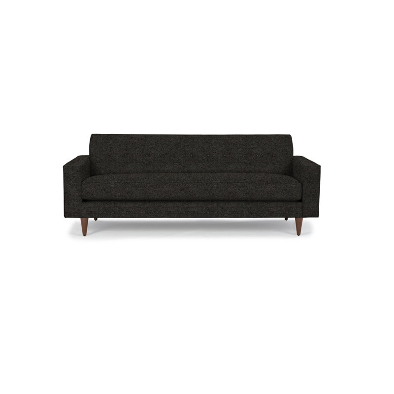 Floyd Upholstered 88'' Sofa, Walnut, Black Bear Polyester