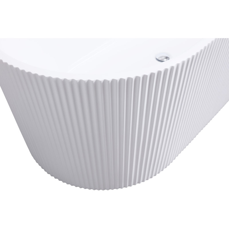 67" Freestanding Oval Soaker Tub, Glossy White, Center Drain, - Tap Spacious For Bathroom Soaking Eight Layer Coating, Comfortable And Easy To Clean In