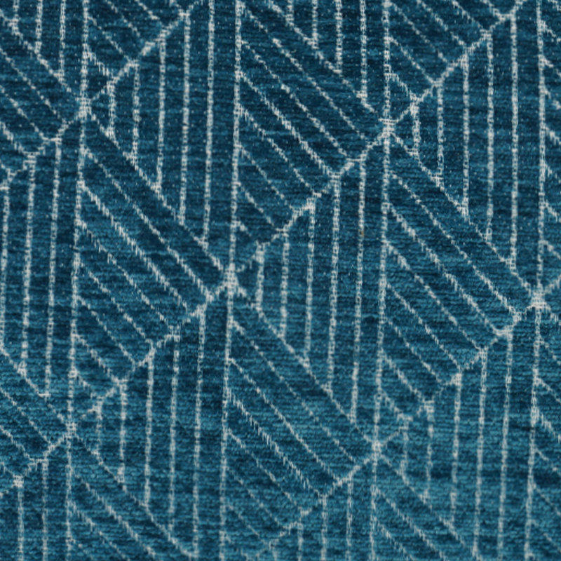 Teal Geometric Chenille Rectangular Pillow with Reversible Design