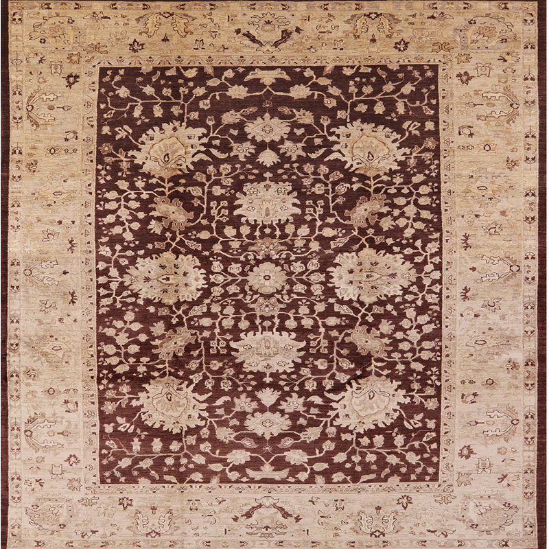 Tapis beige / brun Mirren, Carré 4 pi