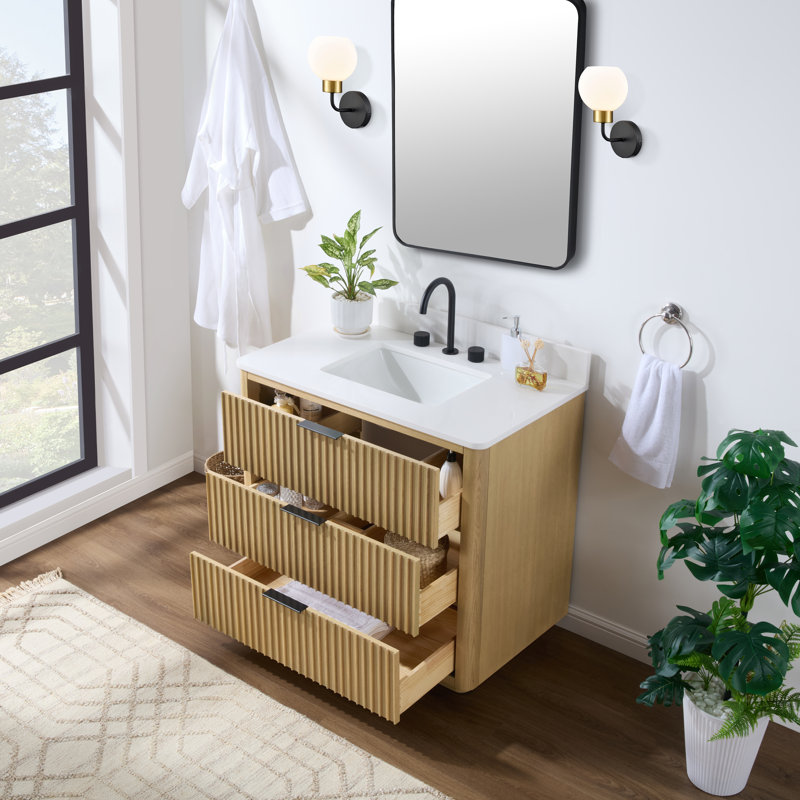 Ensemble de meuble-lavabo simple 37 po avec plateau Asya