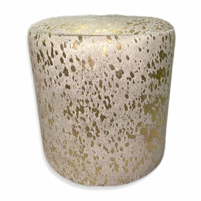 Round Ottoman in Gold Splash