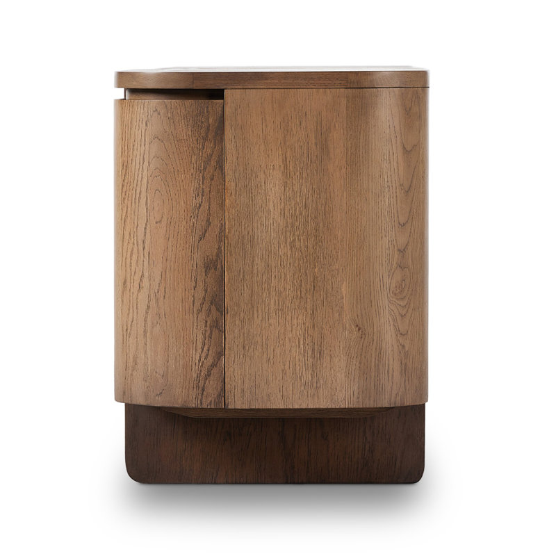 Karmella Solid Wood TV Stand, Tawny Oak Veneer