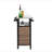 Single Door Bar Cart,Outdoor Kitchen Wicker Island Rolling Cart & Storage Cabinet, Wheels And Stainless Steel Extended Table Top, Side Handle