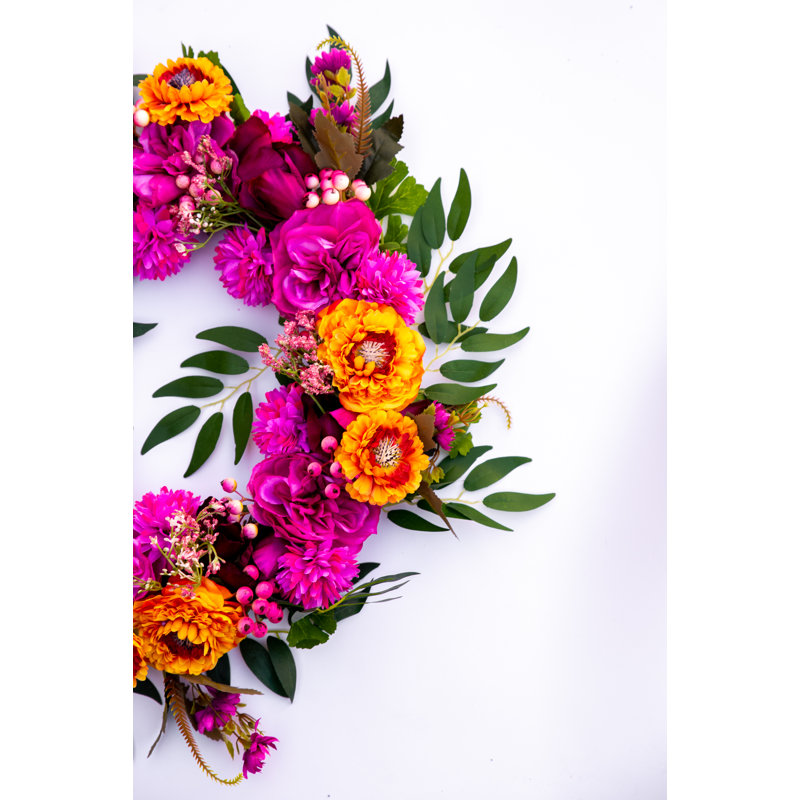 Handcrafted Faux Marigold 21'' Wreath