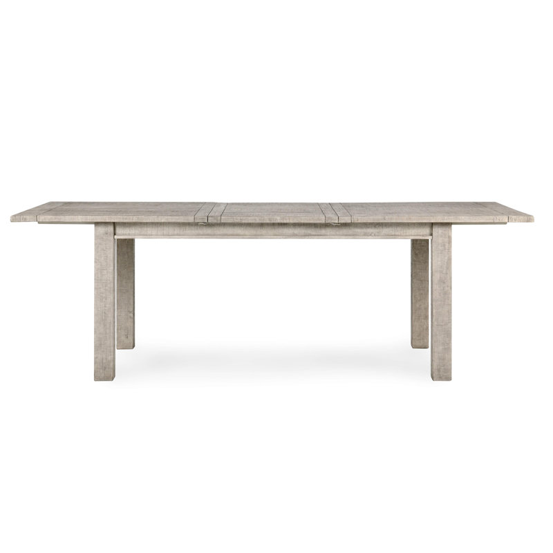 Delphine Extendable Solid Reclaimed Wood Dining Table, Distressed Ivory