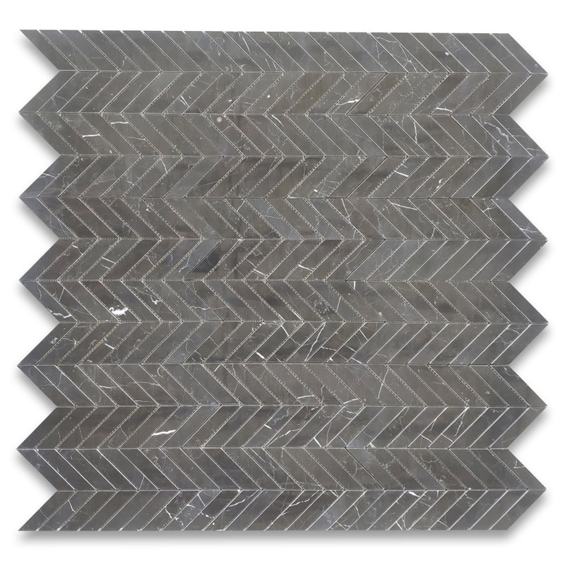 12" x 12" Marble Herringbone / Chevron Mosaic Wall & Floor Tile