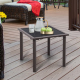 Kabryn Square Glass Outdoor Side Table