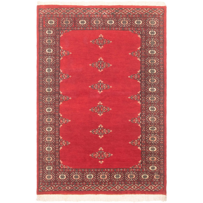 Tapis unique en laine noué à la main style Bokhara des années 2010 de 3 pi 1 po x 4 pi 9 po Pulis