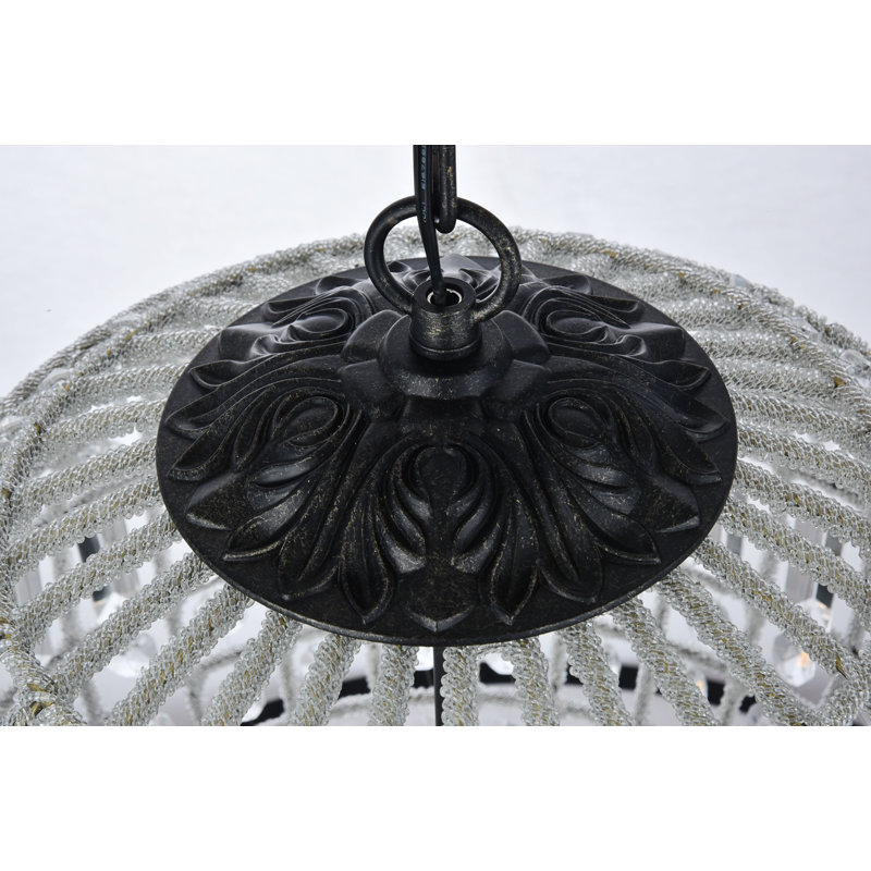 Rola Crystal 5-Light Chandelier, Bronze foncé, Trois lumières