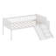Lit mezzanine bas avec glissade et tablette de rangement, lits mezzanine en bois avec échelle, lit plateforme haut avec garde-corps-364935520