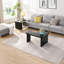Table basse détachable en bois 47,24 x 23,62 po et 35,43 x 31,49 po, table basse simple en forme de L pour la salle à manger, jardin, noir