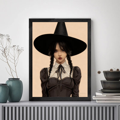 Black Framed Vintage Goddess of Magic Wall Art Retro Style Framed Prints
