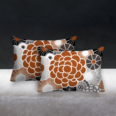 Bursta Floral Outdoor Reversible Throw Pillow