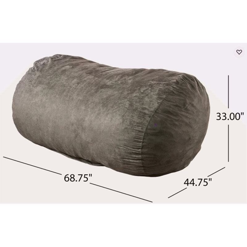 Fauteuil à billes cylindrique en suède 6,5 pieds Nest, Suède gris