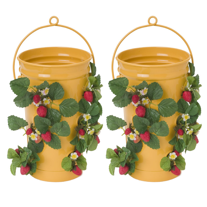 Pot à fleurs en métal Hallbera, Safran, H 13 po x l 7 po x P 7 po