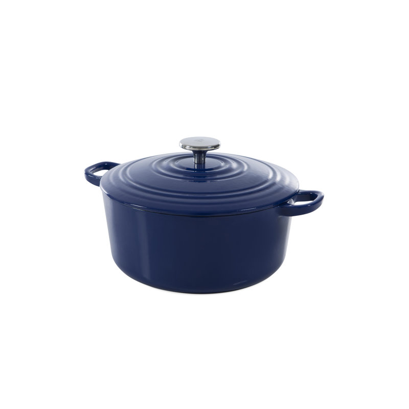 Bourgogne Cast Iron Round Casserole, 6.7 L, Royal Blue
