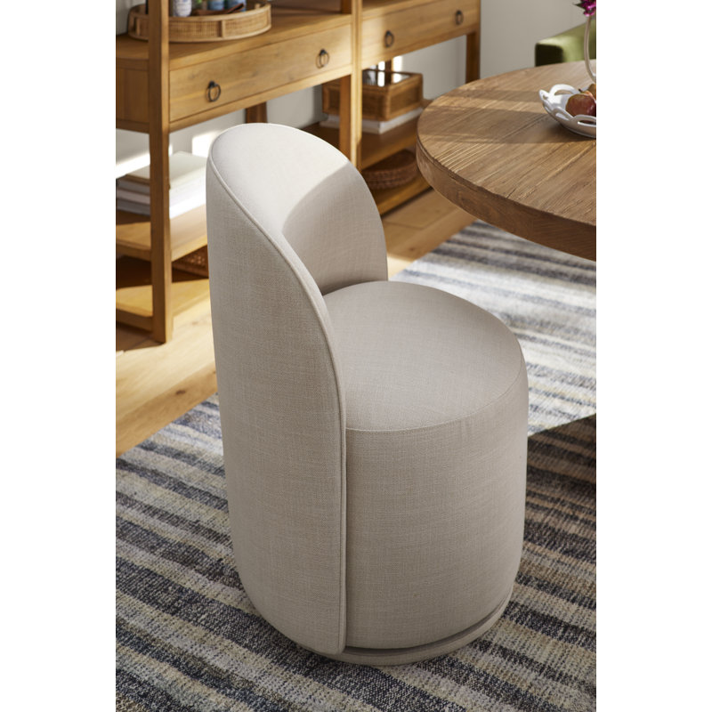 Sharlene Swivel Side Chair, Effie Linen Performance Linen