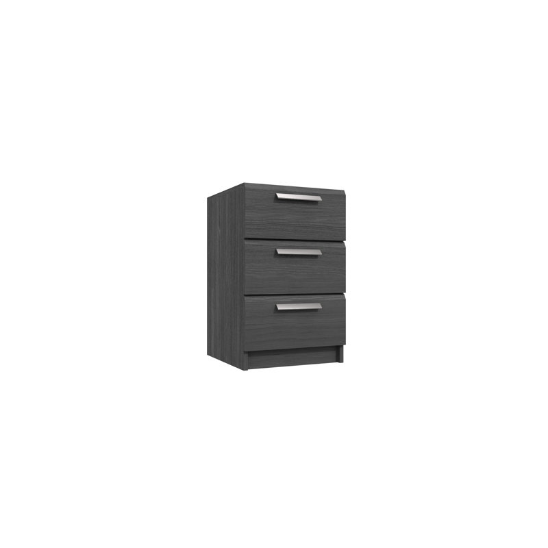 Harvey-Lee 38cm W Manufactured Wood Bedside Table, Graphite
