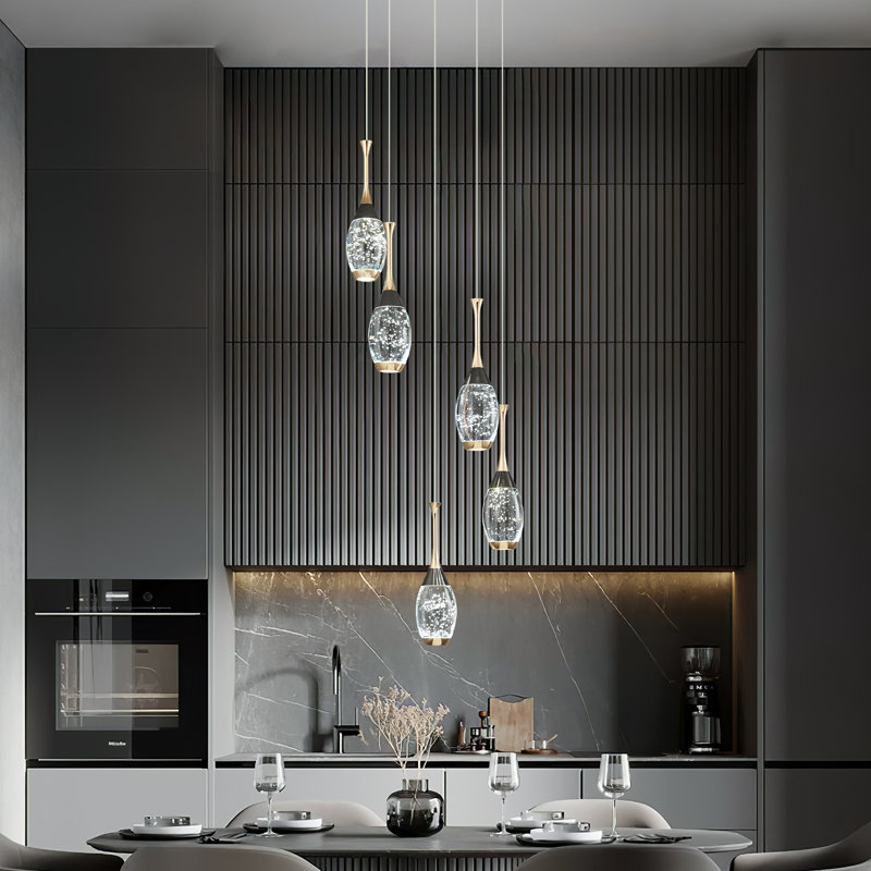 Luminaire suspendu en cristal Illona Mini, 5 lumières