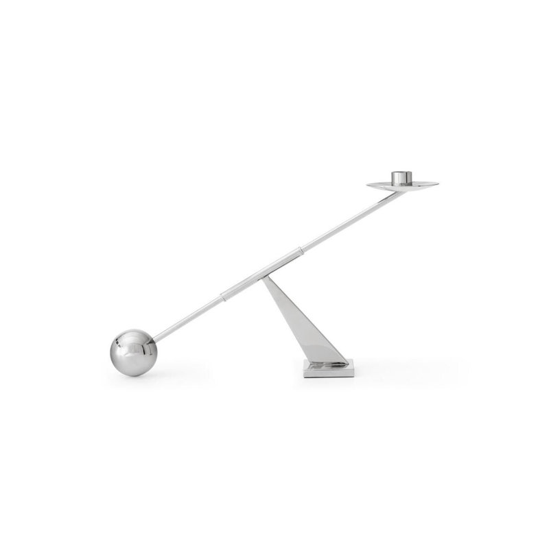 Interconnect Candlestick, Stainless Steel, 10.04" H x 16.73" W x 3.54" D