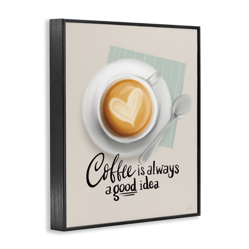 «Coffee Always Good Idea», estampe numérique par House Fenway, Giclée encadrée noir minuit, H 14 po x l 11 po