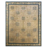 Antique Ningxia Room Size Wool Ivory Rug