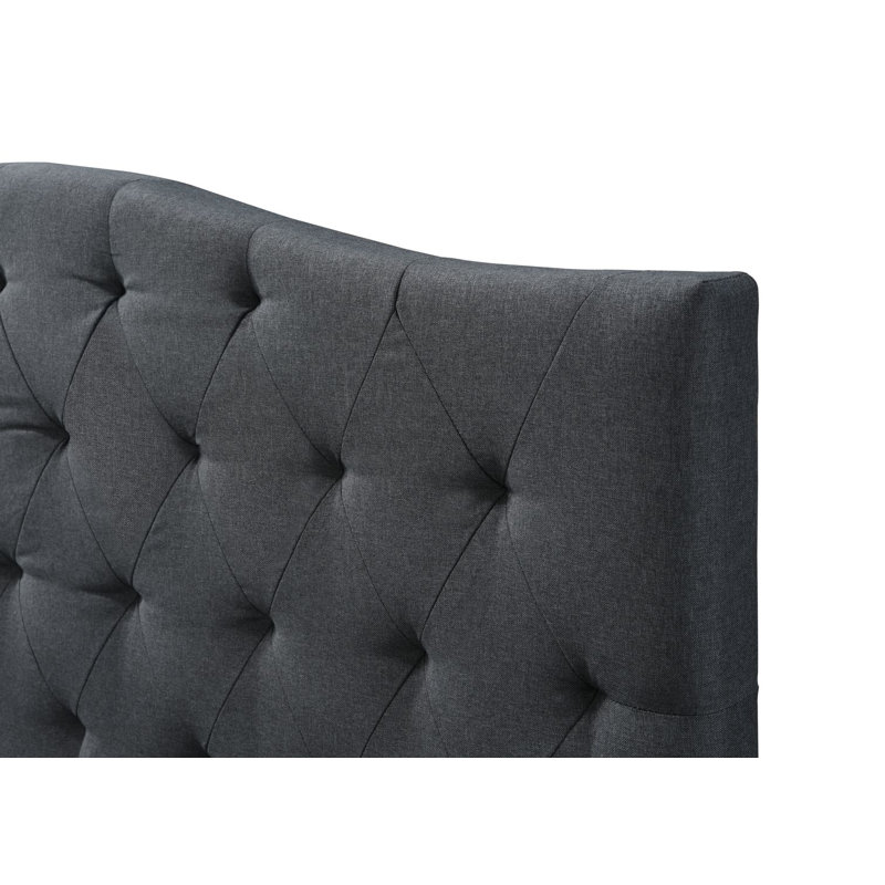 Lit plateforme tapissier Nathan, Très grand, Gris anthracite