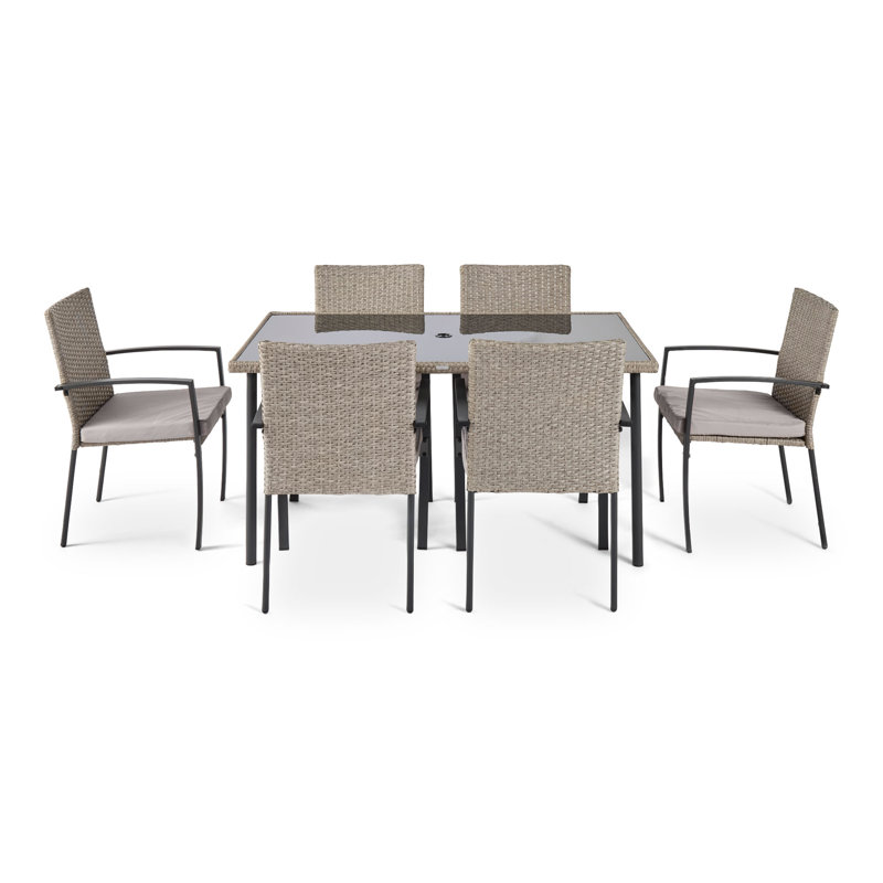 Alba 6 - Person Patio Dining Set with Rectangular Table