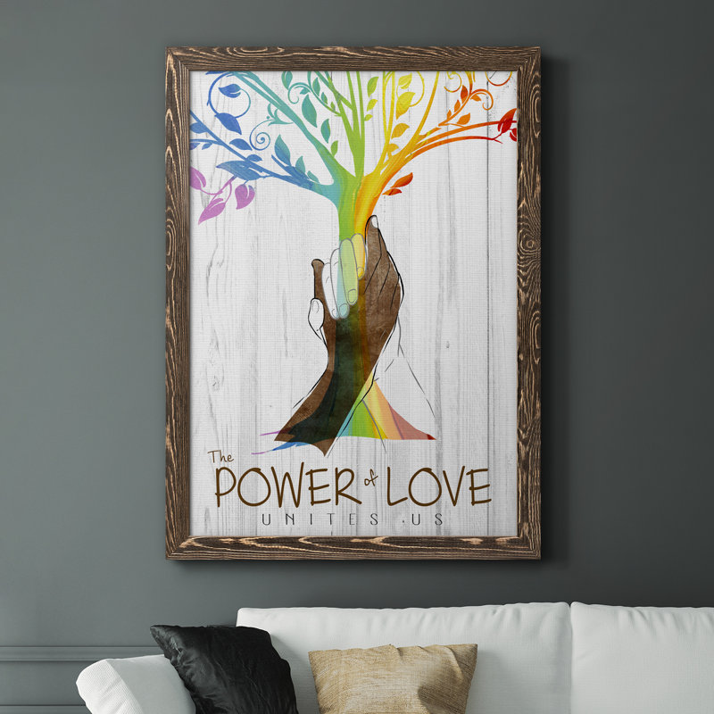 «Power of Love», reproduction sur toile encadrée, H 31,5 po x l 23,5 po x P 1,5 po, Encadré de bois de noyer