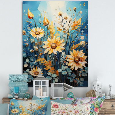 «Expressionist Energy Sunflowers I» sur toile
