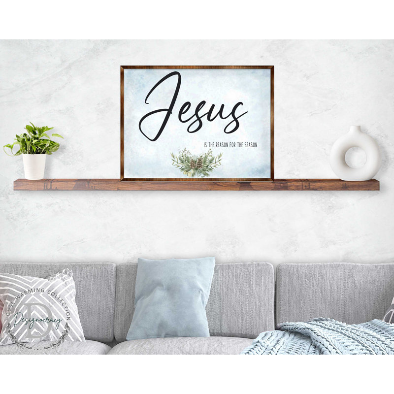 Jésus, art textuel sur bois, H 32 po x l 24 po x P 0,5 po