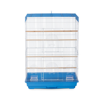 Fricke 36 in. Steel Flat Top Flight Cage Bird Cage with Wheels with Stand with Perch with Tray