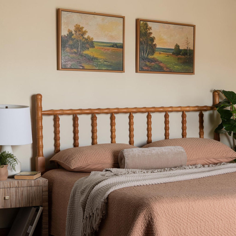 Tête de lit à motif de bambou Willshine, 46.8" H x 60.1" W x 2.05" D, Brown