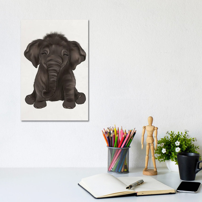 Baby Elephant by Katie Bryant - Wrapped Canvas Print, 20.32 cm H x 30.48 cm W