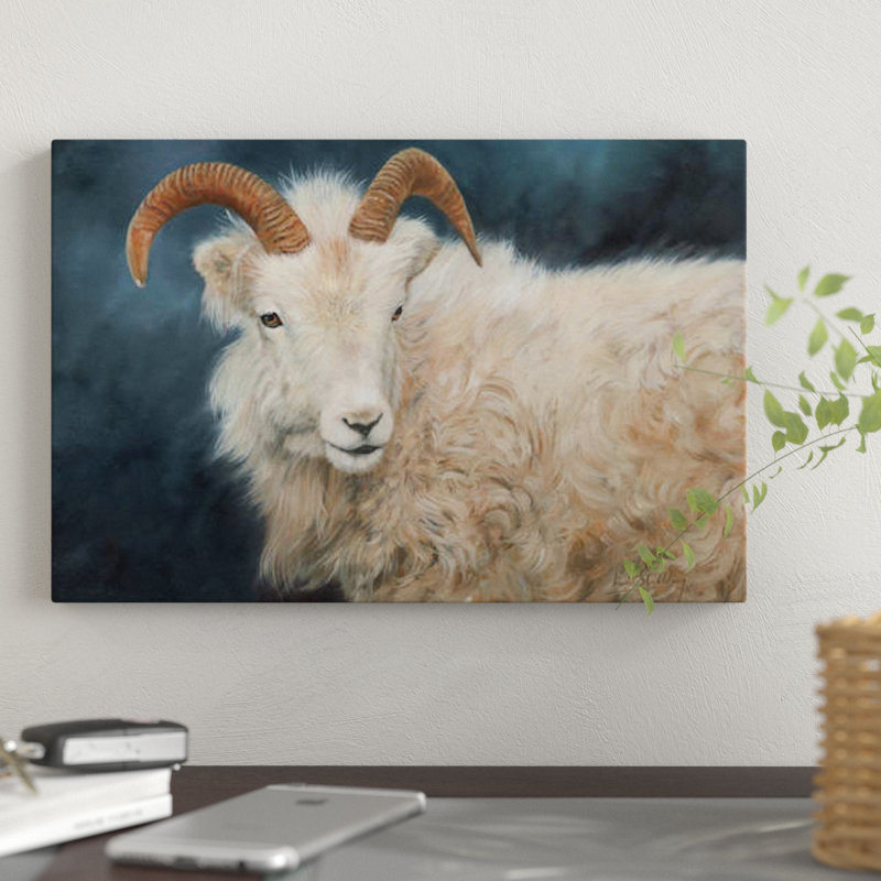 « mountain chèvre i », impression sur toile, H 18 po x l 26 po x P 1,5 po, Pas de tapis, Toile tendue