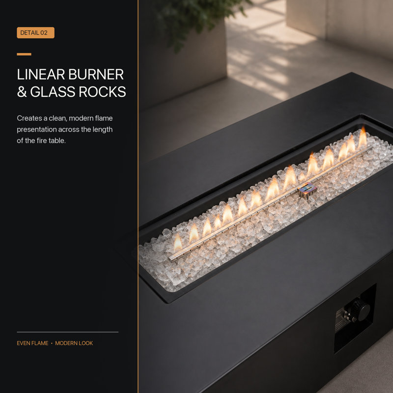 Rectangular Black Terrazzo Fireplace