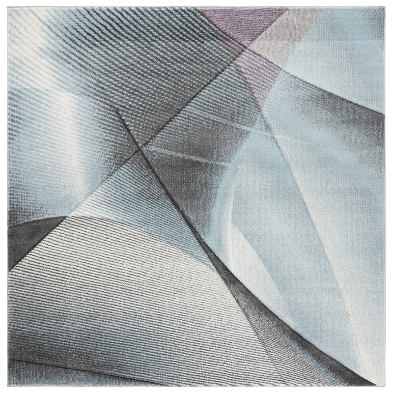 Tapis abstrait performance Vilica, Carré 6 pi 7 po