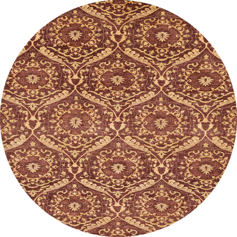 Tapis décoratif multicolore à motif abstrait, Rond 4 pi