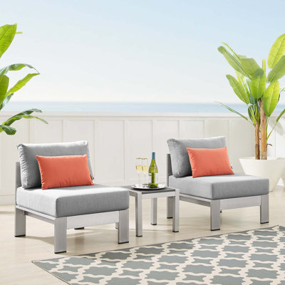 Ensemble de patio extérieur en aluminium 3 pièces Shore Sunbrella