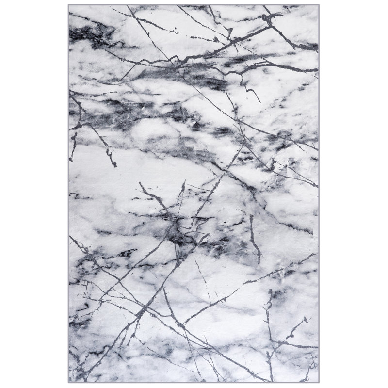 Tapis lavable intérieur moderne à motif abstrait antidérapant Straub, Rectangle 4pi x 6 pi