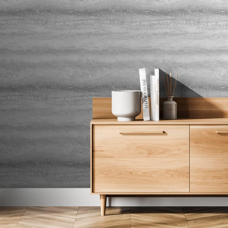 Semper Marble Silver Vinyl Chamblis Metalic Finish Wallpaper Roll