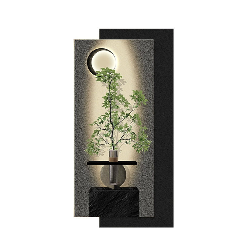 Art mural blanc, noir et grès rectangulaire, H 47,24 po x l 23,62 po